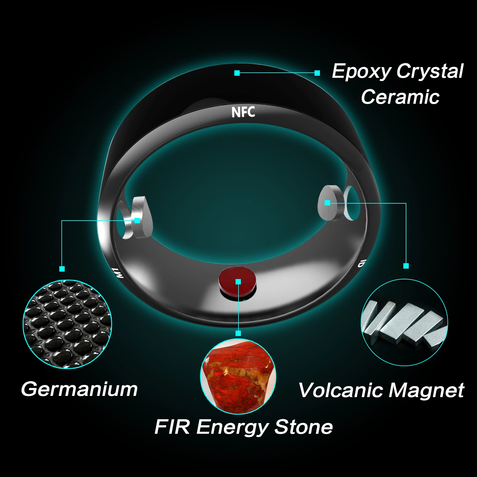 
New tech Health Tracker Wireless Sharing Ip68 waterproof Magnet Finger ring for Android ISO Smart ring mota smart ring 