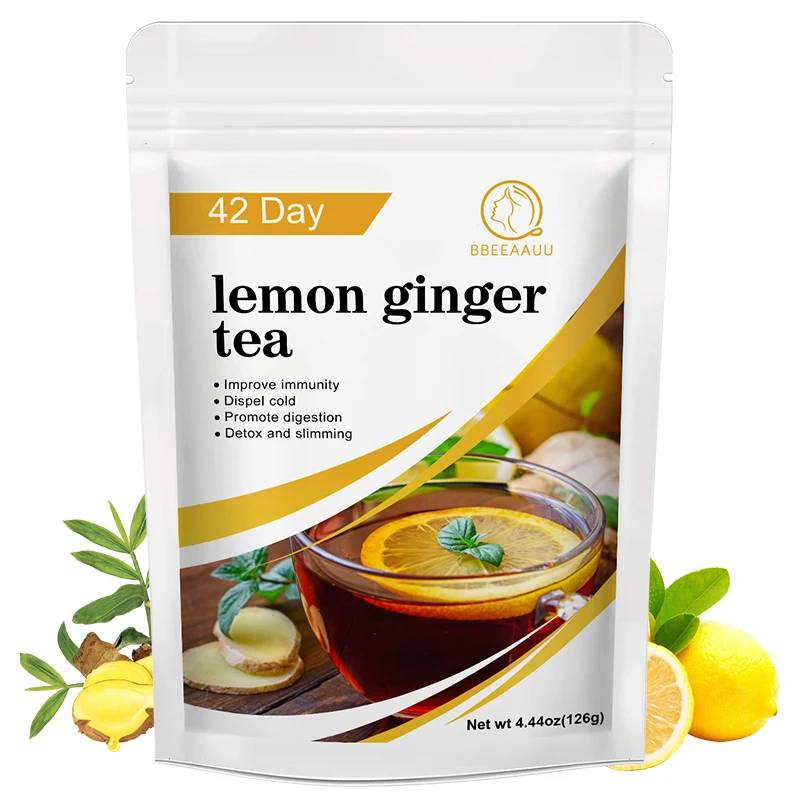 42 Days 3g Per Teabag Lemon Ginger Tea Digestion Support and Healthy Slimming Dexto Tea for Woman
