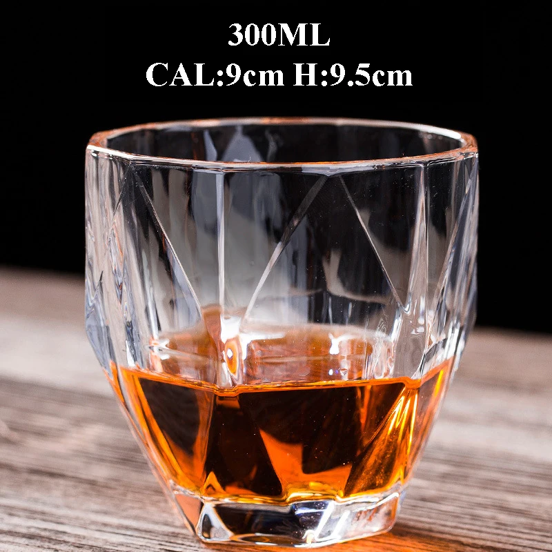 200ml 250ml 300ml Embossed Stemless Clear Lead-free Whiskey Drinking Glasses for Home Bar Restaurant Shot Glass Mug