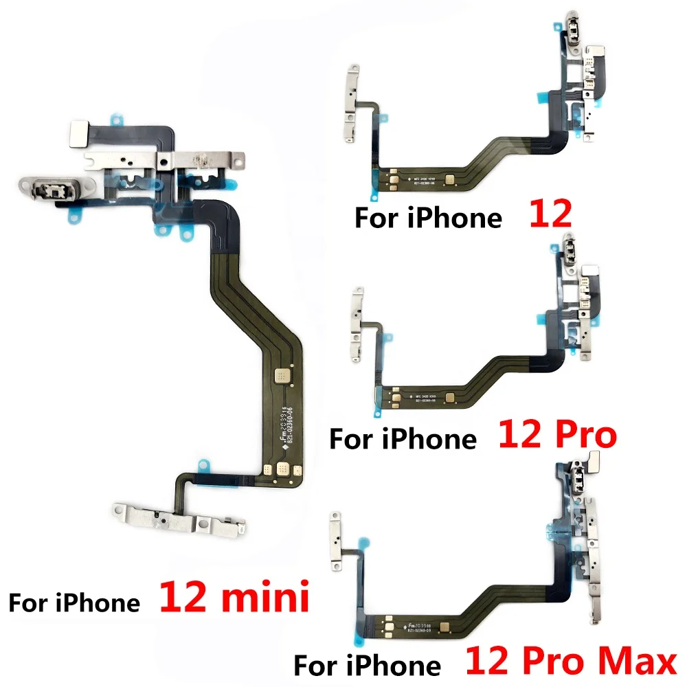 
Wholesale Power Switch On Off Volume Side Button Key Flex Cable For iPhone 11 12 Pro Max 12 Mini Mobile Phone Spare Parts 