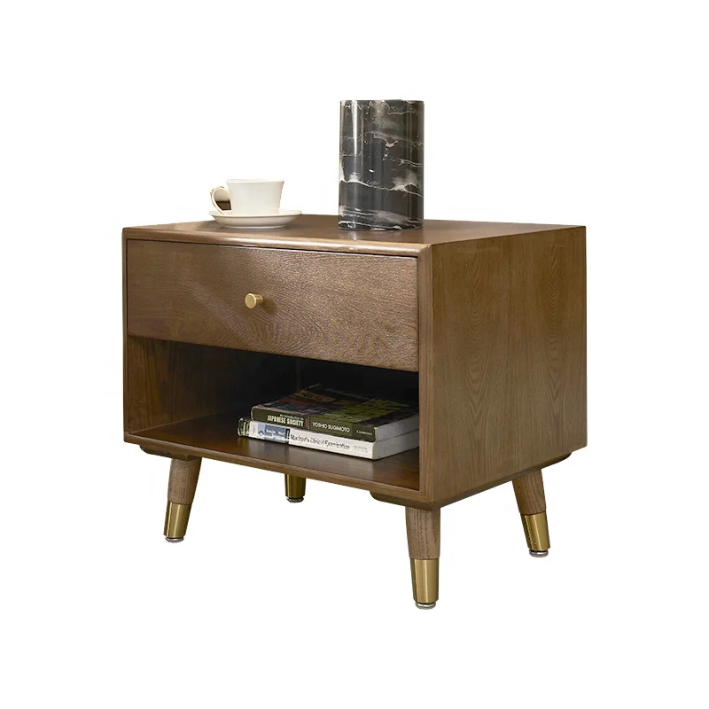 Simple Bedside Table Modern Solid Wood Bedroom Nightstands Mini European Locker