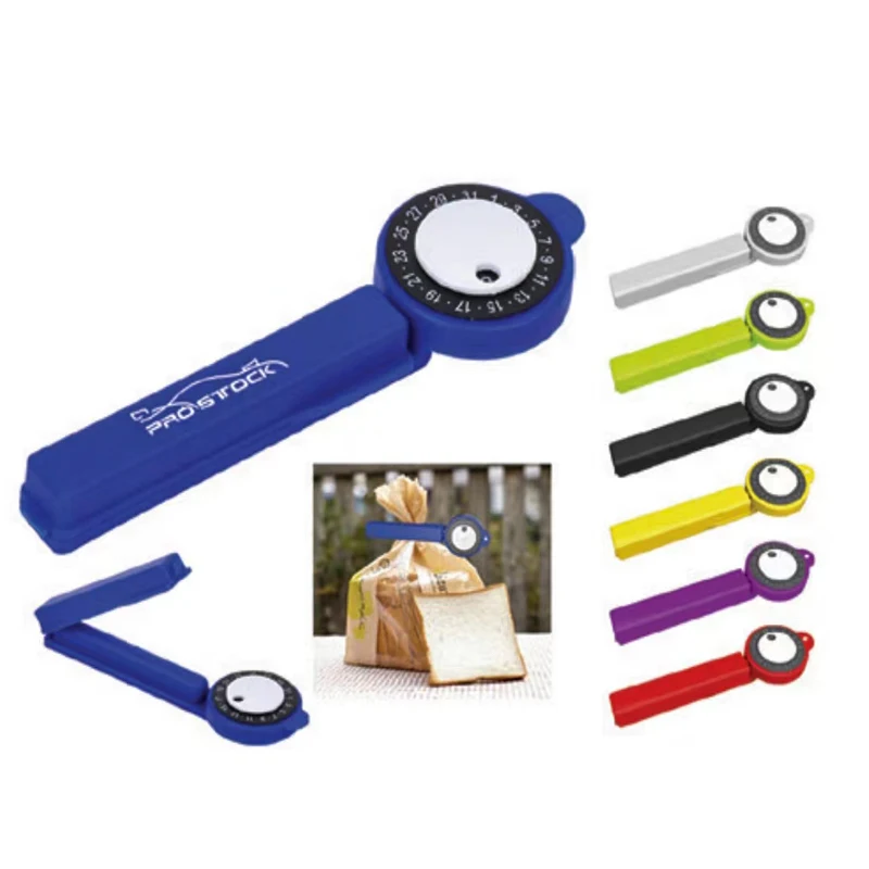 bpa free  plastic food clip paper clip with date display