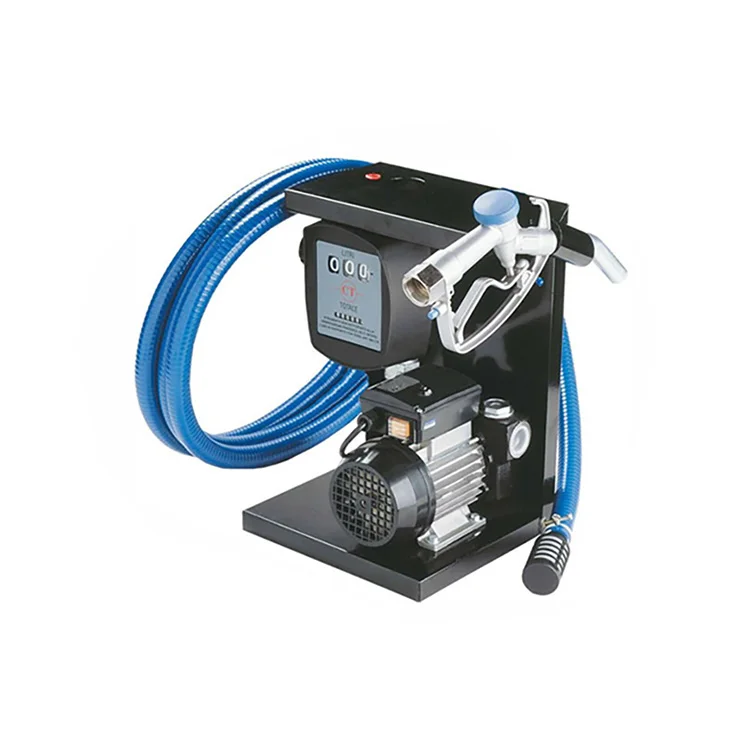 Blue Self Priming Diesel Fuel Transfer Vane Type Pump Kitv Oil Pump 12v with Digital Flow Meter