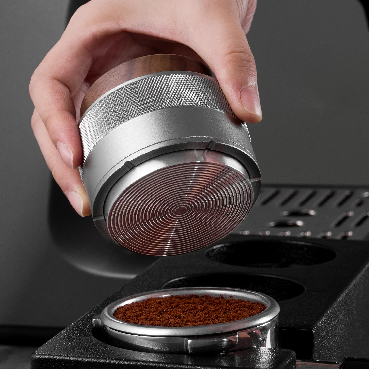 New Barista Tools 2 in 1 Walnut wood Lid constant 304 Stainless Steel  51mm 53mm 58mm Tamper Coffee Leveler Coffee Distributor