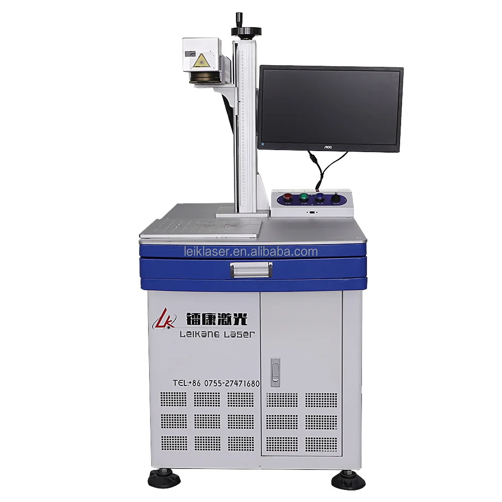 Free Standing Plastic Eat Tag Laser Marking Machine Logo Laser Printing Machine On ABS Fiber Laser Marker