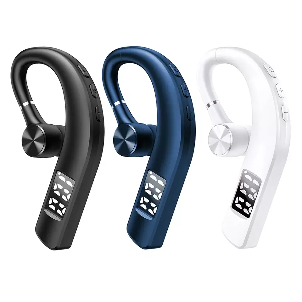 Stereo Sound Earbuds BT Wireless Earphone Power Display  Ear Hook Handfree F19 Business Headphone Single Ear Headset With Mic