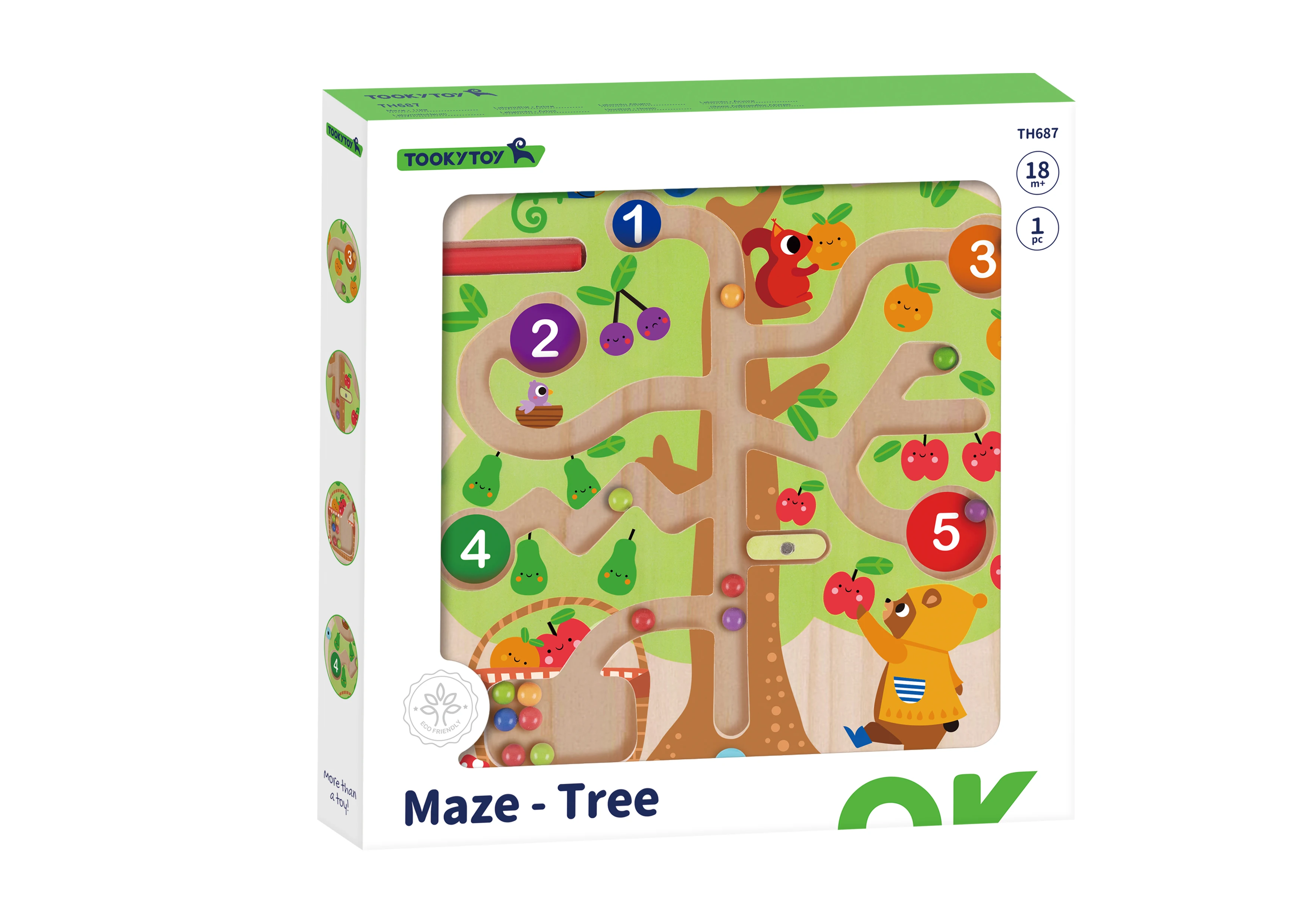 Magnetic Wooden Maze Tree Animal Puzzle Play Walking Ball Tracking Montessori toy for Kids Learning