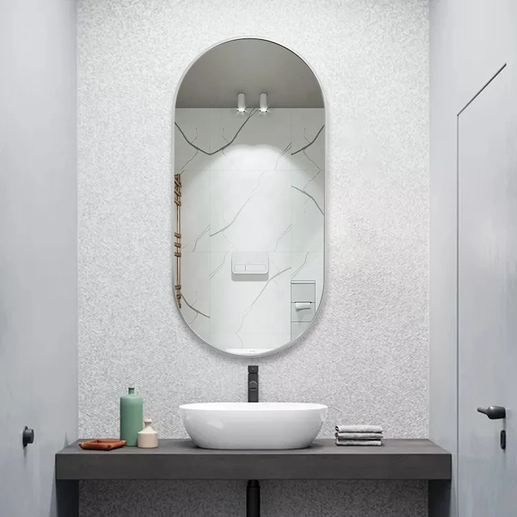 SHUERMEI wholesale runway round mirror / oval wall decoration aluminum bathroom mirror