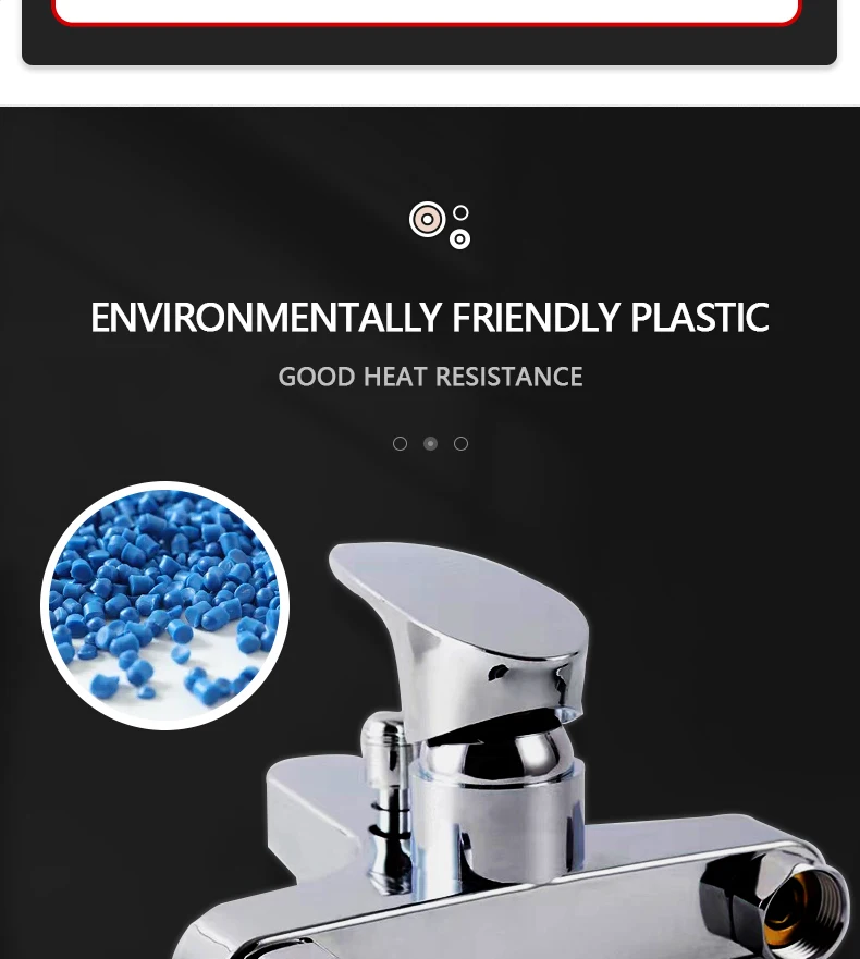 Minwei Affordable White ABS Material Bath Mixer Faucet with Shower Faucet Head and Valve for Bathroom fixed mount shower