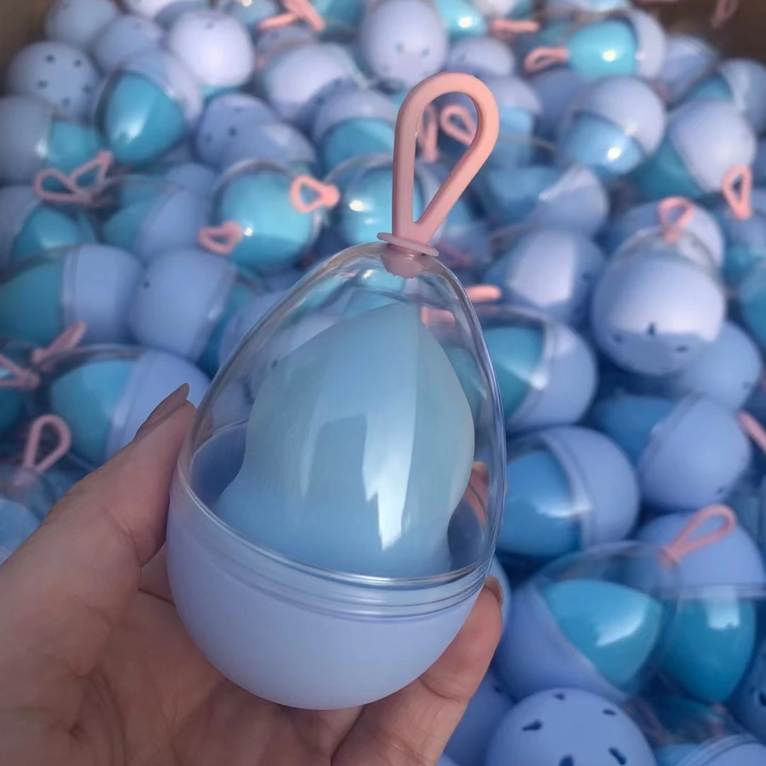 custom private label logo long handle supper soft wedge BB cream makeup loose air powder puff triangle Cosmetic sponge 4pcs box