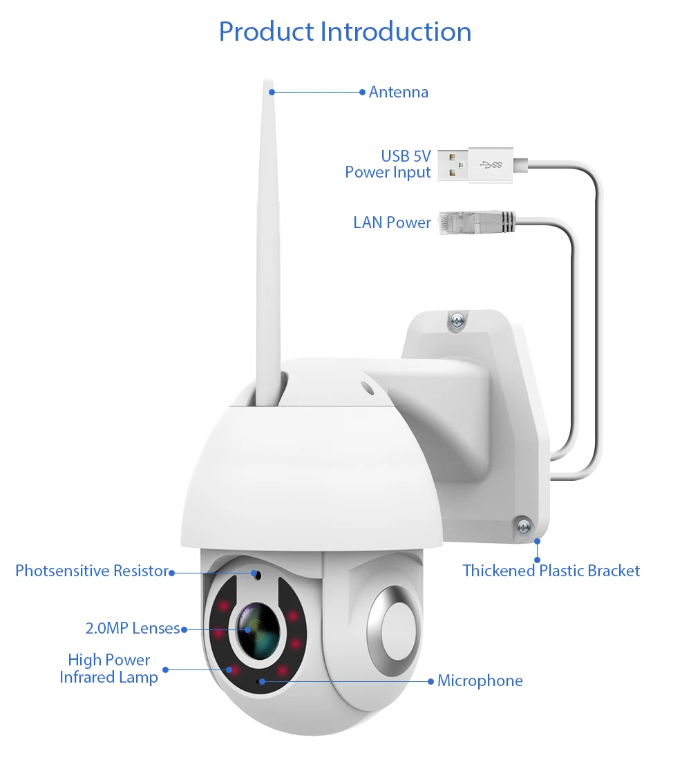 
Tuya 1080P HD Waterproof Outdoor Smart Home Security Wireless 4K Ptz IP CCTV Camera De Surveillance Camara De Seguridad Wifi 