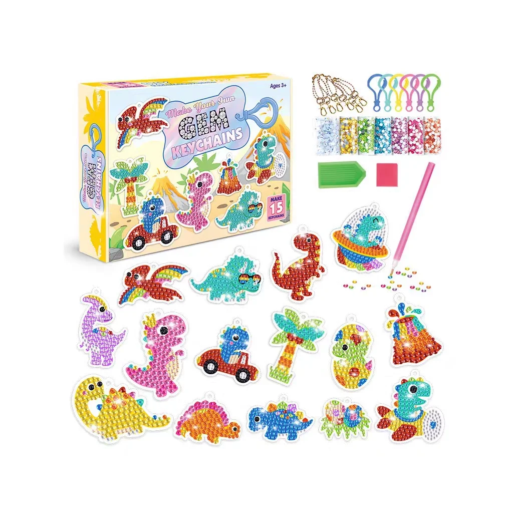 Creative Cartoon Gem Painting Kit Handpainted Diamond Art Kit Keychain kids craft supplies
