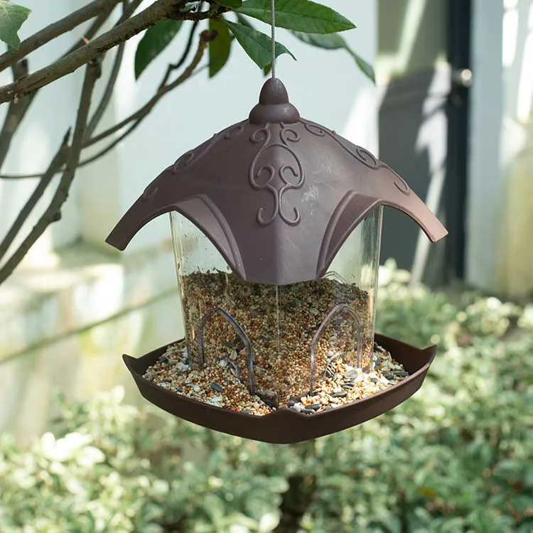 Garden Wholesale Automatic Squirrel Proof Bird Outdoor Clear Plastic Bird Feeder Hanging