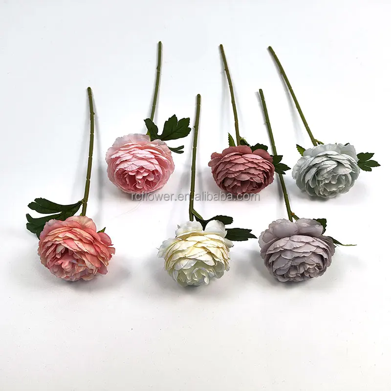 Wedding Decoration Artificial Flowers Peony Real Touch Rose Single Peony Silk Fabric Artificial Flower Bouquet Peony