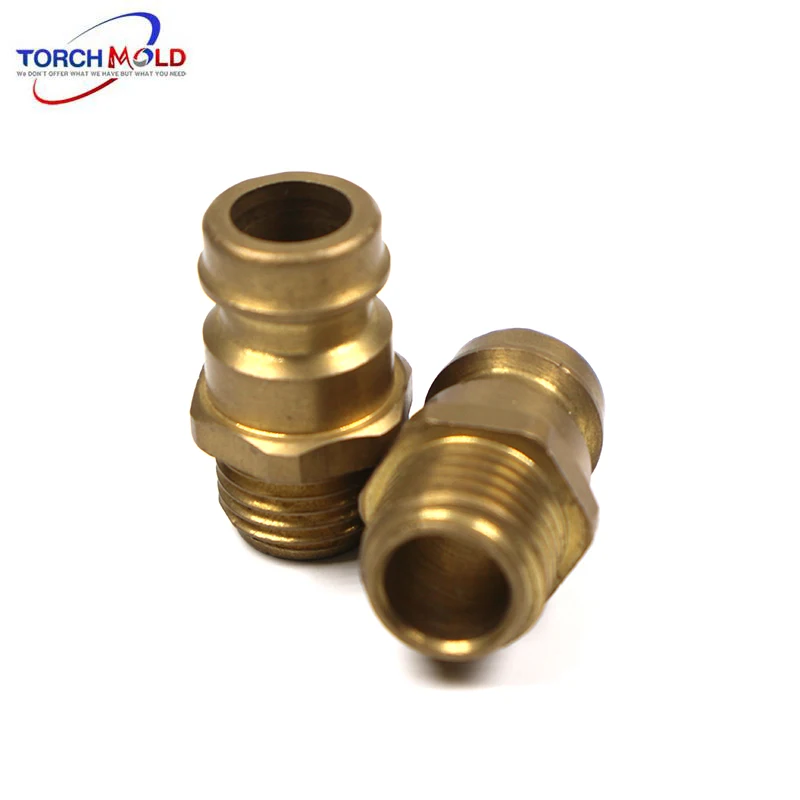 Automotive Non-standard brass connector male elbow copper pipe fitting cnc brass milling