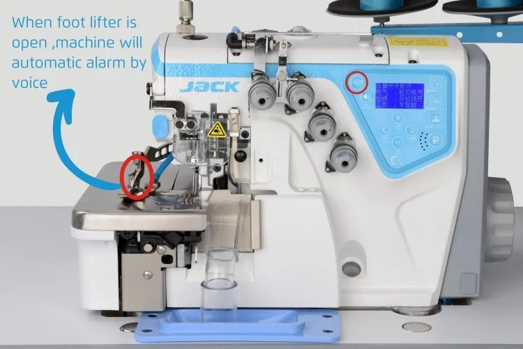 Jack C5-3-02/233/KS High Speed Automatic Overlock Machine With Pneumatic Suction Device Industrial Sewing Machines