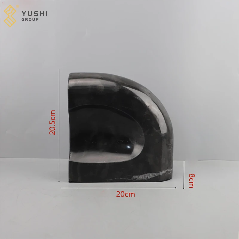 Yushi Group Minimalist Modern Natural Stone Book Stoppers Interior Decorative White And Black Marble Bookends