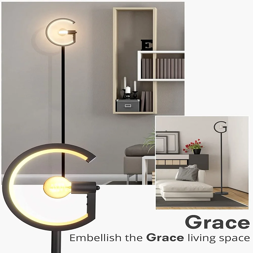 Industrial Standing Lamp with G-shaped Design LED Floor Light E26 Socket Floor Lamp