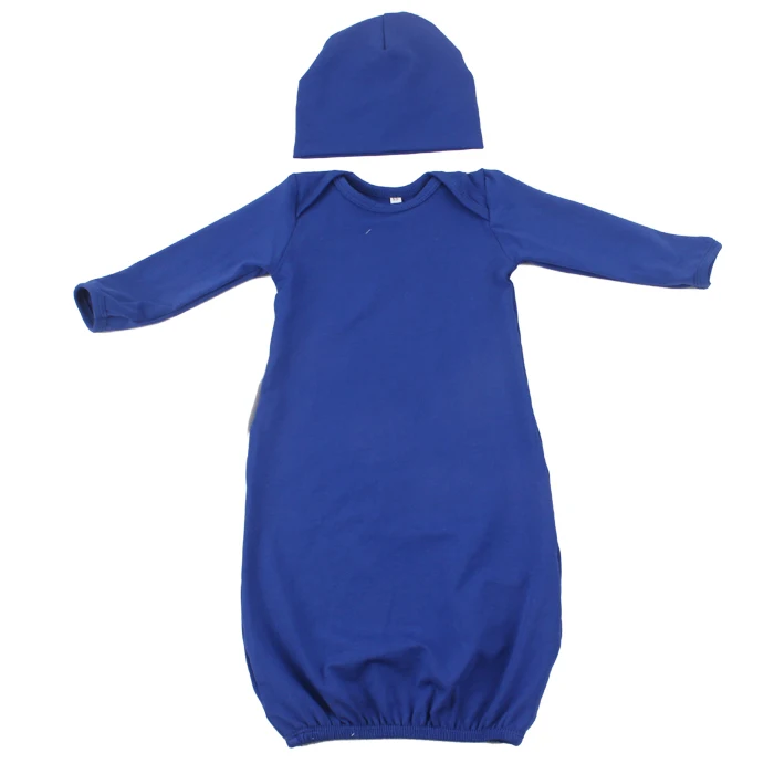 Baby Boy Girl Solid Purple Long Sleeve Night Gowns Sleeping Baby Bag Pajamas with Hats