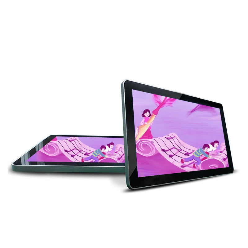 Wall installation commercial touchscreen tablet POE slim 10 inch smart menu digital player