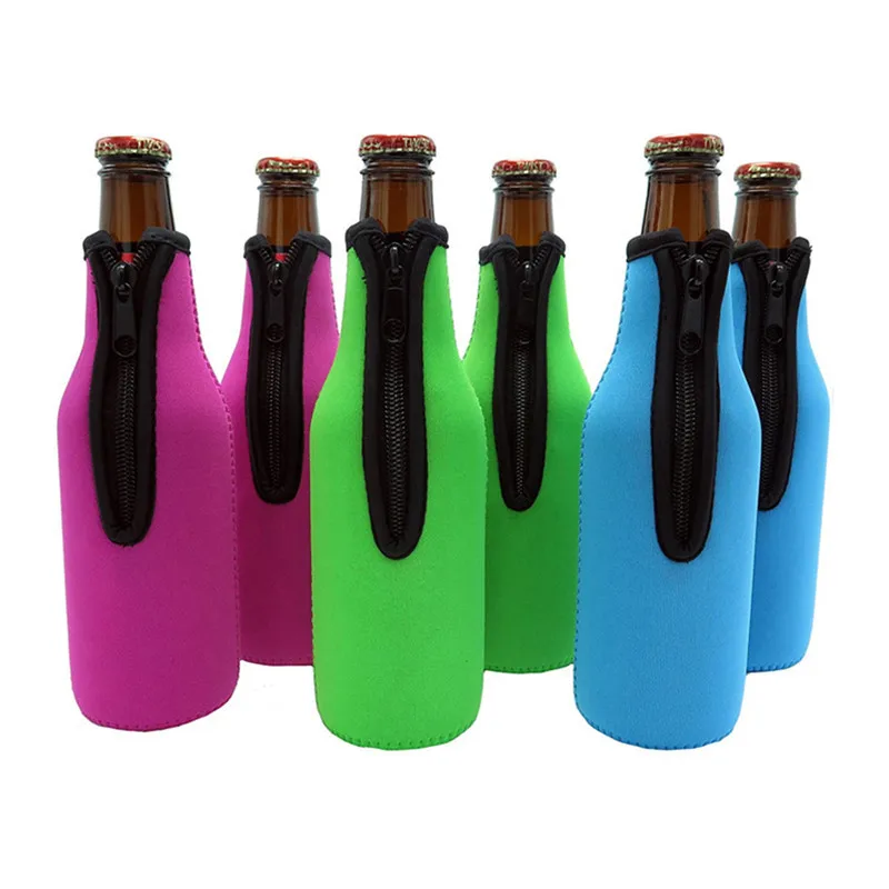 Custom Logo Design Neoprene 330ml Beer Glass Bottle Insulator Cooler Bag Cover