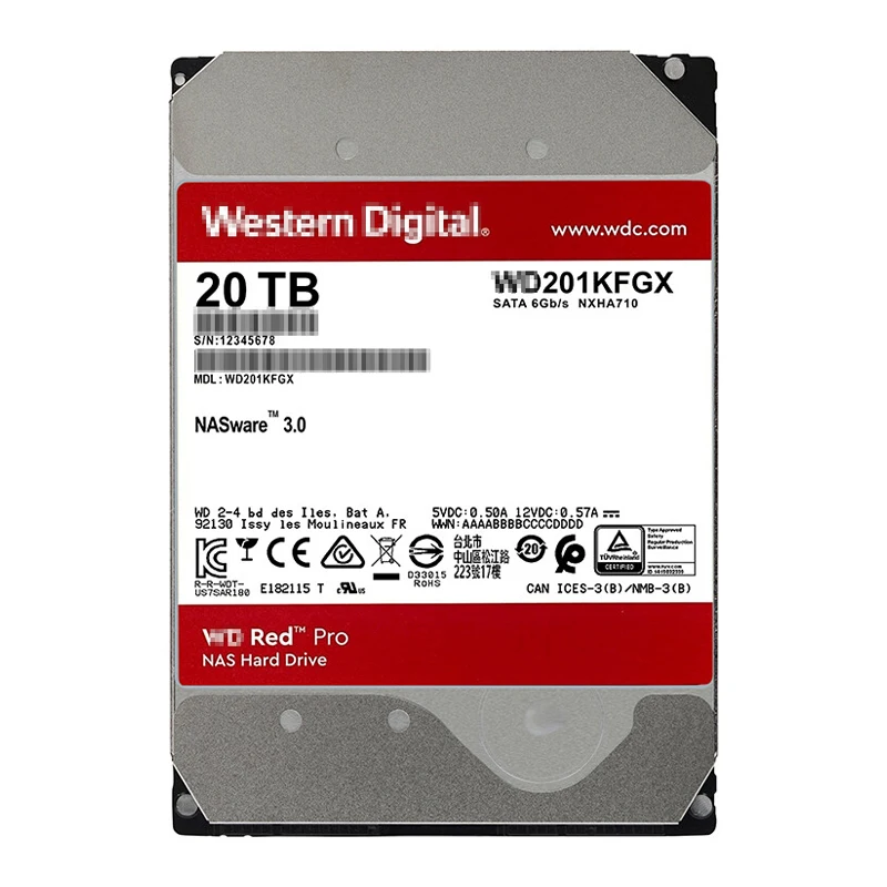 Жесткий диск высокой емкости 20 ТБ красный Pro Nas Hdd 2 4 6 8 10 12 14 16 18 внутренний