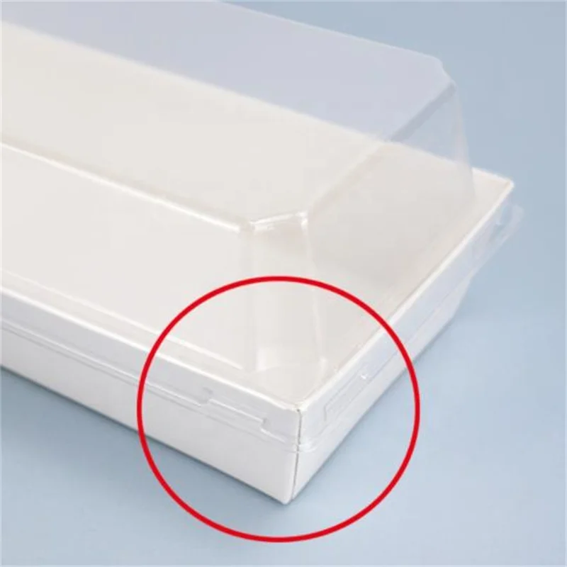 Kraft Square Donuts Tiramisu Paper Packaging Box with Full Clear Cover