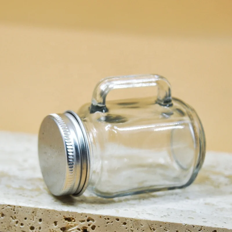 50ml mini beverage glass drinking bottle with handle