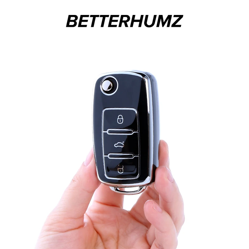 Betterhumz Soft TPU Car Key Case Cover For Volkswagen Bora Polo Tiguan CC Jetta Atlas Passat B5 B6 B7 Golf Beetle Skoda Octavia