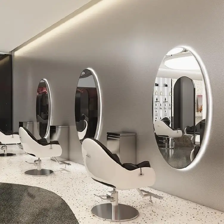 Luxury Hd Silver Salon Mirror,Golden Makeup Mirror,Beauty Salon Mirror With Led Light