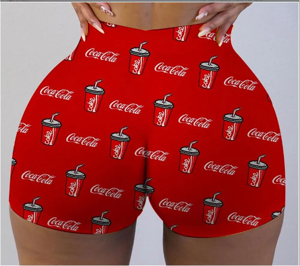 
Summer Women High Waist Booty Snack Shorts Plus Size Candy Biker Shorts Women 