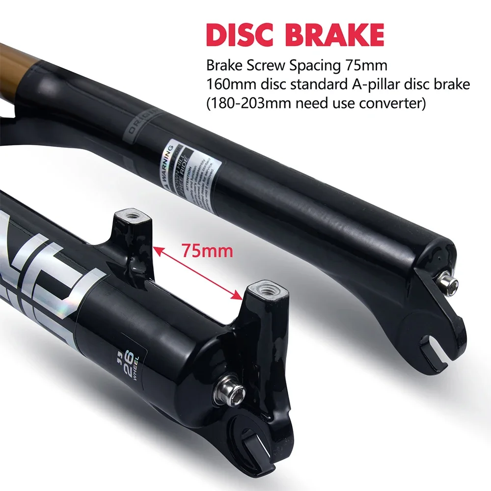 BOLANY Mountain Bike Air Suspension 26/27.5/29Inch 120mm magnesium alloy Bicycle Fork Quick Release MTB Bicycle fork