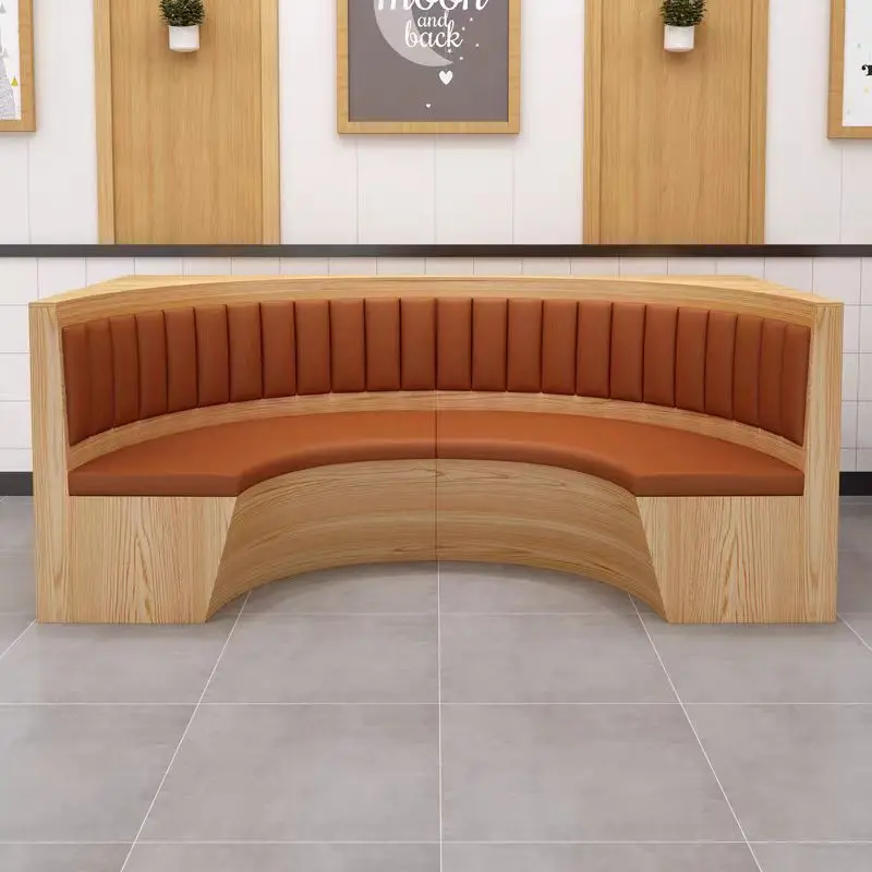 New Design Modern Hotel Restaurant Cafe Shop Furniture High and Booth Seating design Wooden Table and Chair Set