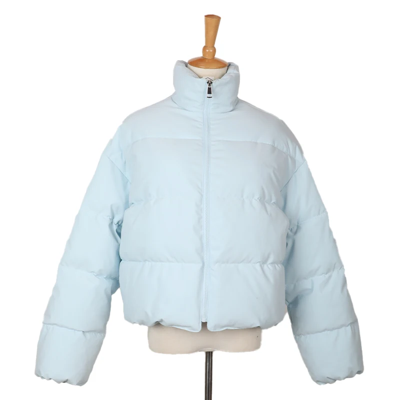 New Fashion Bubble Coat Solid Standard Collar Short  Winter Autumn Female Puffer padded Jacket