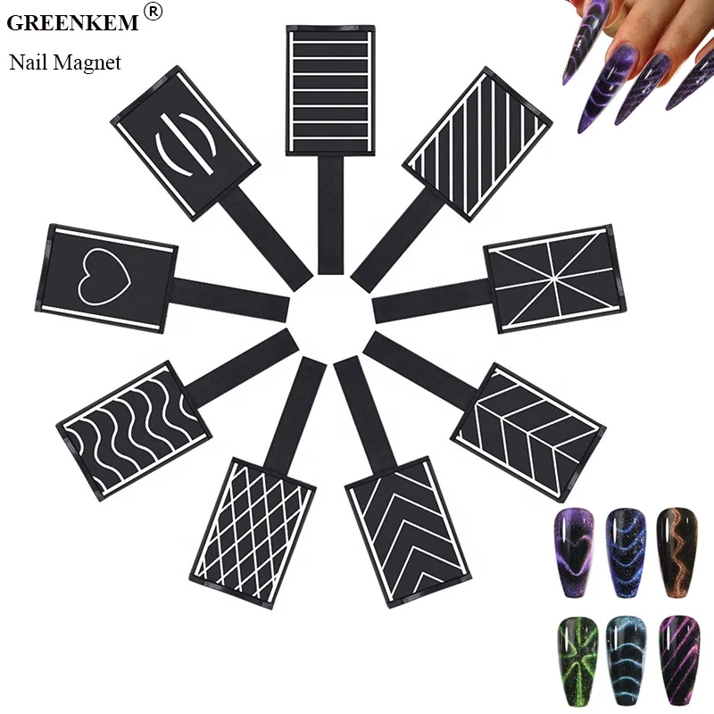 New Design 9 Styles Nail Art Tools Magnet Stick for Cats Eye Gel Professional Strong Fancy 3D Cat Eye Gel Magnetic Powder Nail