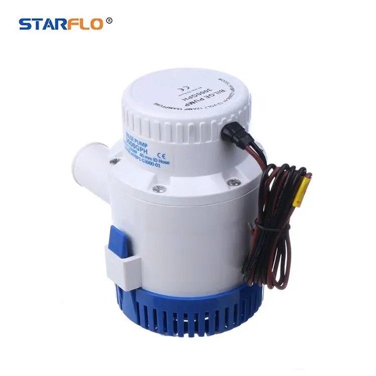 STARFLO 3000GPH 24V DC Manual Hand Non-automatic Small Impeller Boat Solar Powered Bilge Pump