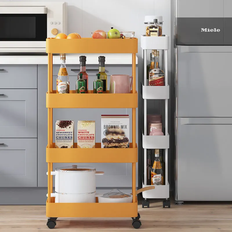 Removable frame multi layers of bathroom storage frame refrigerator kitchen gap storage rack manufacturers direct sales