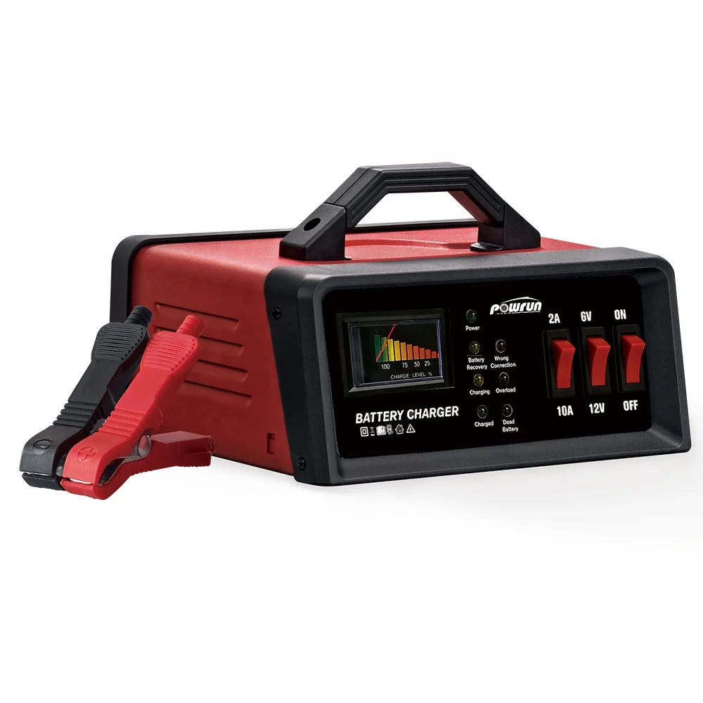 POWRUN New Car Trucks Metal Case Battery Charger 110v 100ah Automatic Lead acid Battery Charger