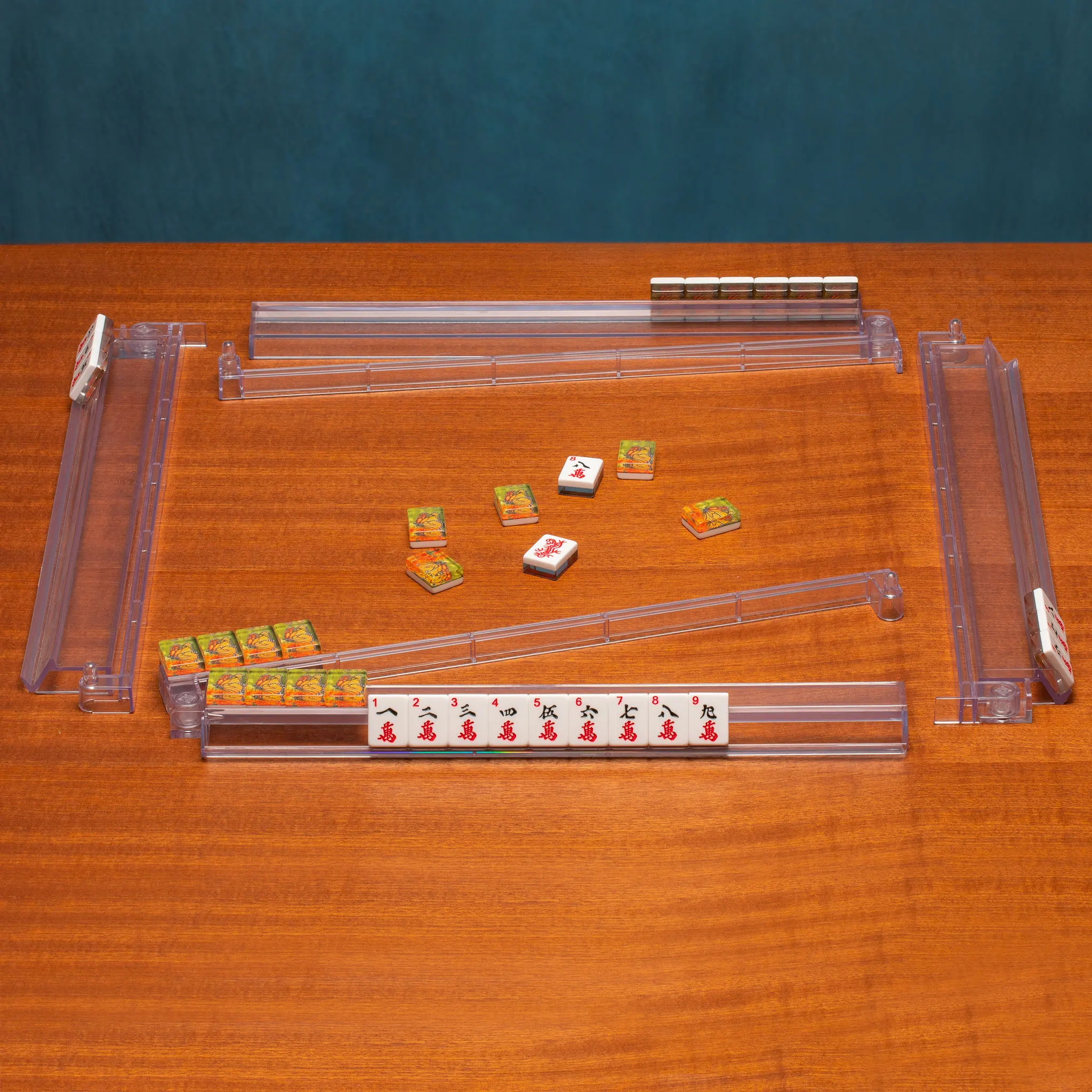 Clear Mahjong Racks Durable Acrylic Mah Jongg Tiles Holder Pusher With Custom Packaging