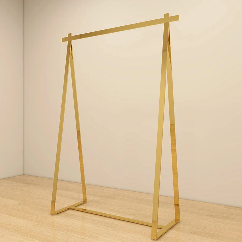 Good Price Customized Gold Clothing Display Rack Modern Display Stand For Clothing Shop
