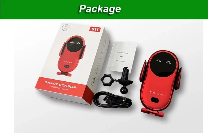 2021 amazon ebay hot sale S11 10W smart wireless car charger with auto sensor Qi intelligent mobile phone holder
