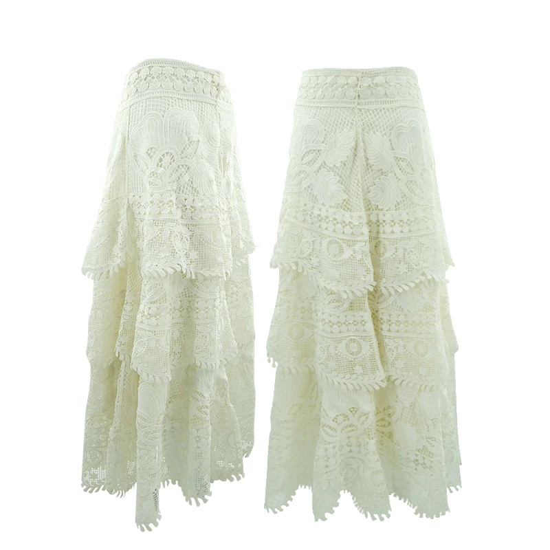 Factory manufacture ODM OEM Customized 2023 lace long skirt women  long skirt