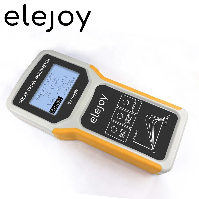 ELEJOY EY1600W LCD MPPT solar panel multimeter solar panel tester smart current tester voltage tester digital power PV meter VOC
