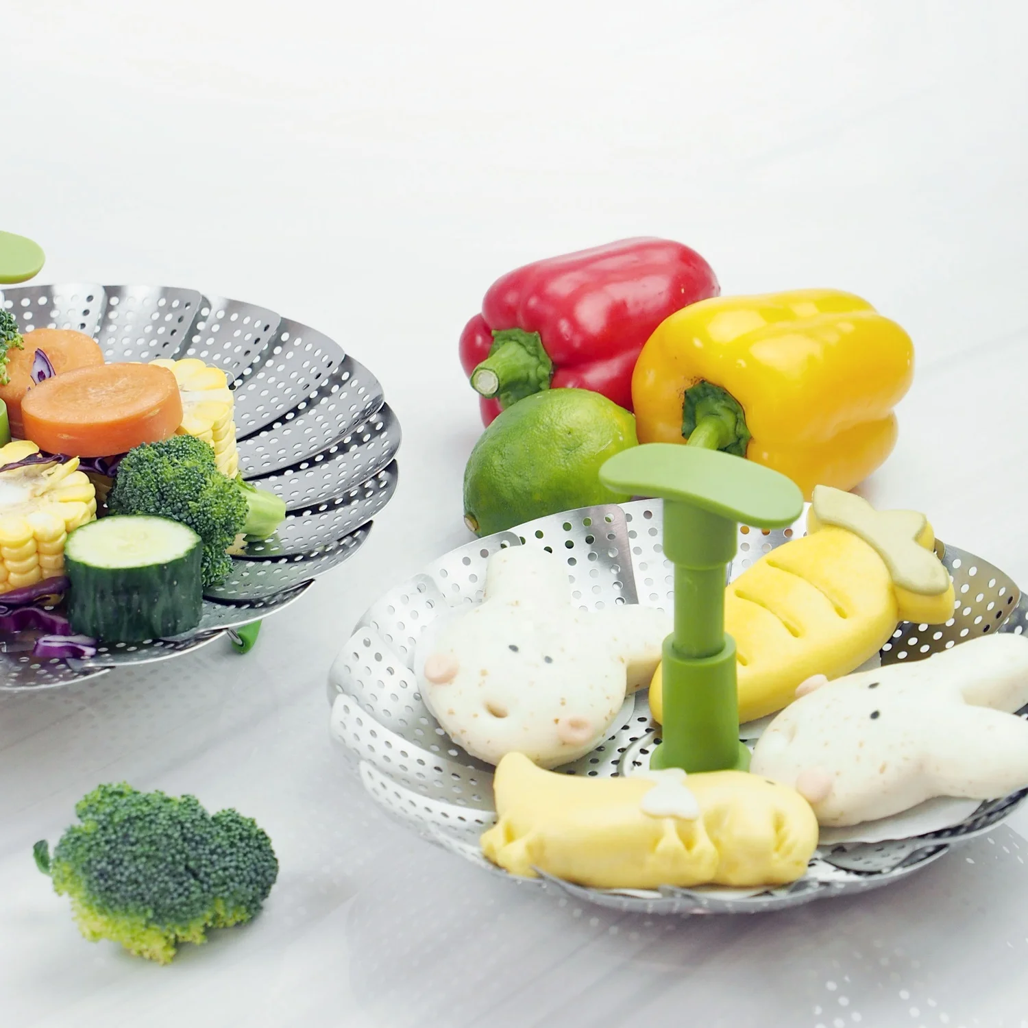 11-дюймовая складная корзина для отпаривателя из нержавеющей стали с телескопической