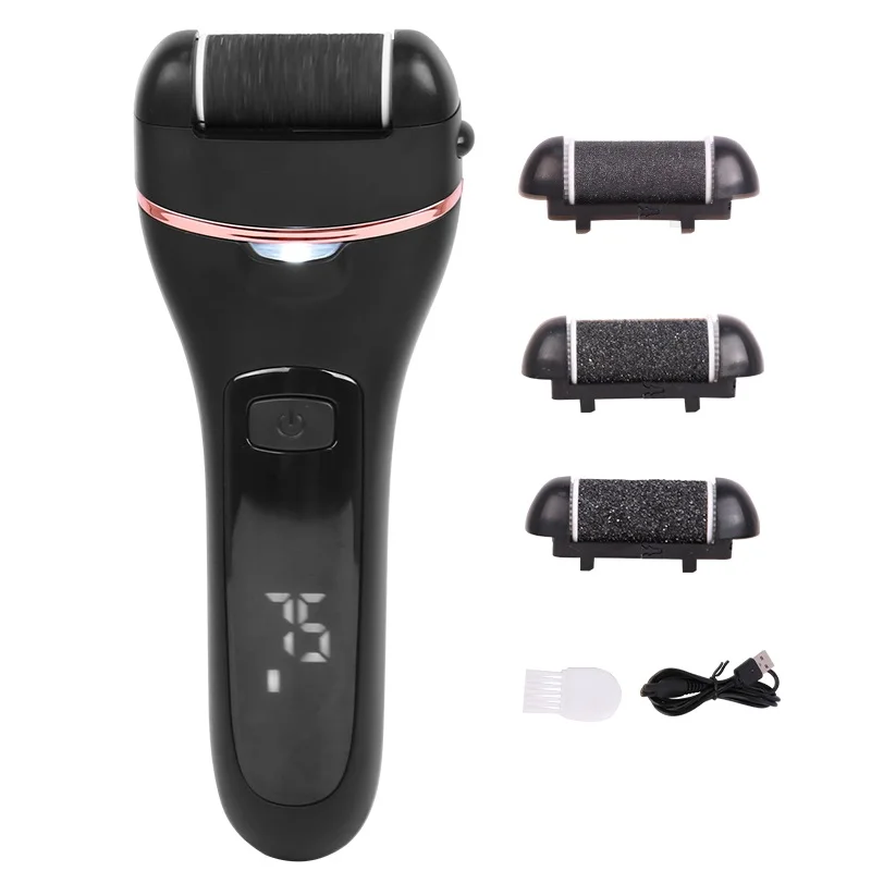 
2021 new custom rechargeable waterproof to remove foot frustration and callus pedicure LED Light Electric 2 gear foot mill 