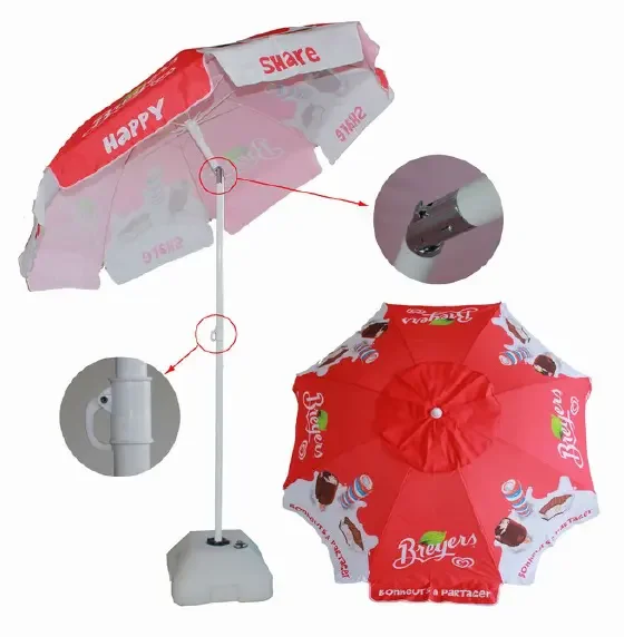 Portable Garden and Beach Advertising Sun Umbrella with Custom Logo Black Coating Panel Marketing Tool