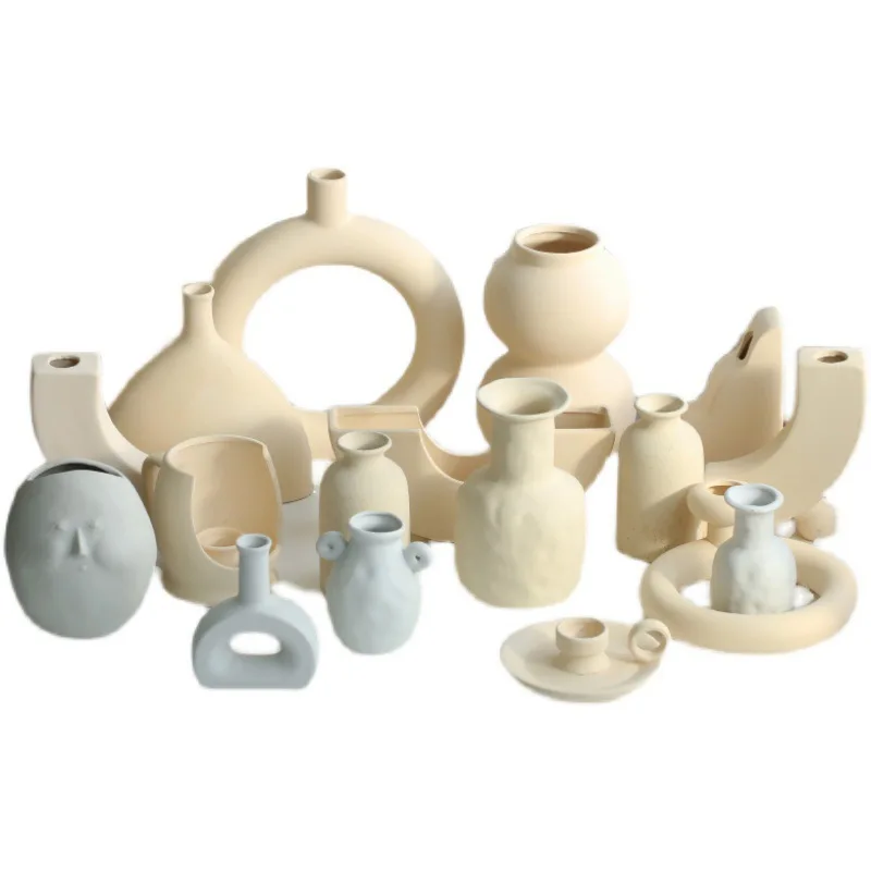 Yiscaxia Hot selling Nordic plain ceramic vase ornaments for photography props art decoration for product photo