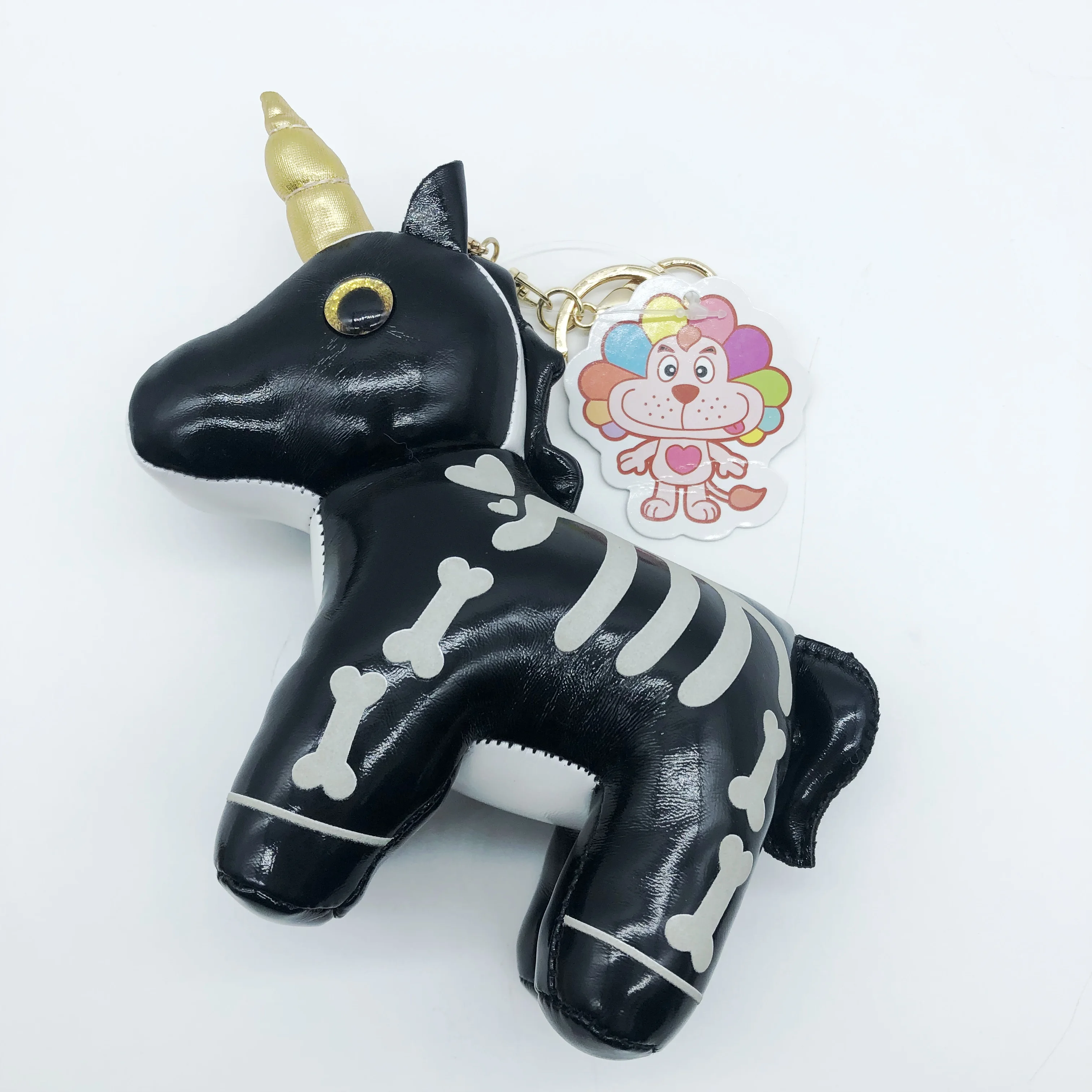 Luminous Dinosaur Unicorn Leather Pendant Animal Shape Plush Toy Shining In The Night Plush Toy New Design Luminous Keychain