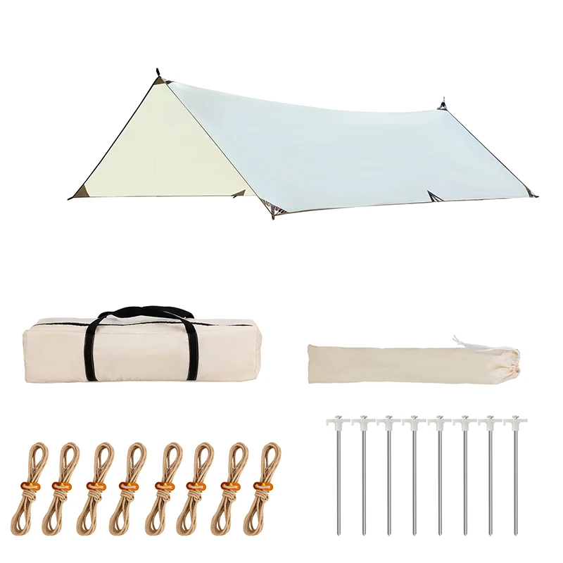 Outdoor ultra-light tarpaulin canopy garden camping survival canopy portable multi-function waterproof and UV protection canopy