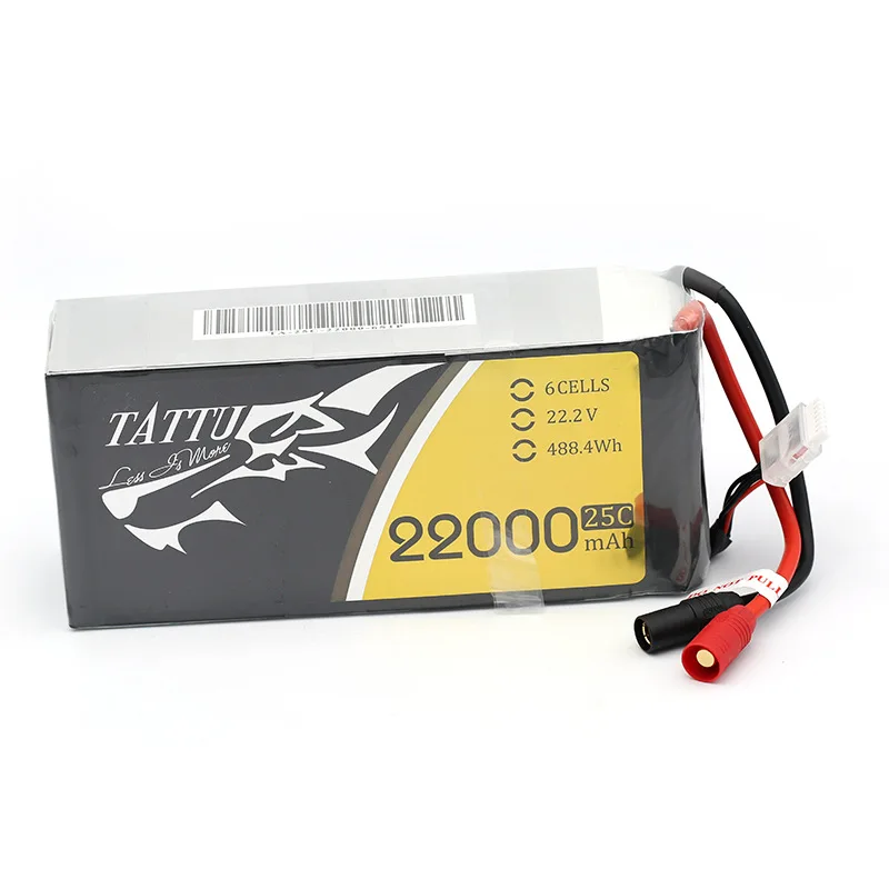 TATTU 22000mAh 22 2 V 6S LiPO батарея Burst 25C для большой нагрузки Multirotor FPV Дрон гексакоптер